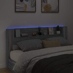 vidaXL Tête de lit Gris Sonoma 200 x 16 5 x 103 5 cm Bois d'ingénierie
