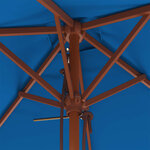 vidaXL Parasol de jardin avec mât en bois bleu 150x200 cm