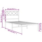 vidaXL Cadre de lit métal sans matelas avec tête de lit blanc 90x200cm