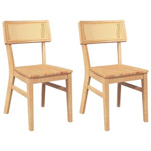 vidaXL Chaises à manger 2 Pièces bois massif caoutchouc