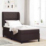 vidaXL Lit à ressorts avec matelas Marron foncé 90 x 190 cm tissu