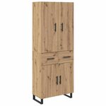 vidaXL Haut Armoire 2 Pièces Chêne artisanal Bois Aggloméré et Verre
