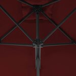 vidaXL Parasol de jardin et mât en acier rouge bordeaux 250x250x230 cm