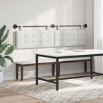 vidaXL Tête de lit suspendue Avec lumière LED Blanc Simili cuir