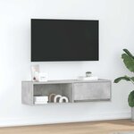 vidaXL Meuble TV gris béton 100x31x25 5 cm bois d'ingénierie