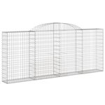vidaXL Paniers à gabions arqués 3 Pièces 300x30x120/140 cm fer galvanisé
