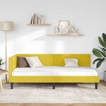 vidaXL Cadre de lit d'angle Jaune 100 cm x 200 cm tissu