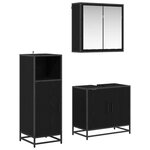 vidaXL Ensemble de mobilier de salle de bain 3 Pièces Chêne noir