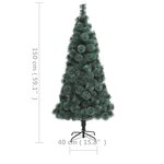 Vidaxl sapin de noël artificiel avec led vert 150 cm pvc et pe