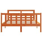 vidaXL Cadre de lit avec tête de lit cire marron 140x190cm bois de pin