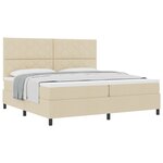 vidaXL Lit à ressorts avec matelas crème 200x200 cm en tissu