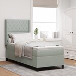 Lit à ressorts vidaXL avec matelas Gris clair 80x200 cm Velours