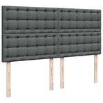 VidaXL Cadre de lit ottoman avec matelas gris foncé 200x200cm tissu