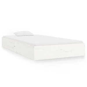 vidaXL Cadre de lit sans matelas blanc bois massif 100x200 cm