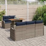vidaXL Ensemble de canapé de jardin 6 Pièces gris et bleu marine