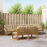 vidaXL Ensemble de canapés d'extérieur 7 Pièces Naturel et Beige