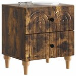 vidaXL Cabinet de chevet avec tiroir Chêne fumé 43 x 34 5 x 48 cm