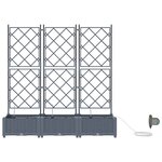 vidaXL Pots de jardin Gris clair 120 x 40 x 126 cm Acier