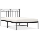 vidaXL Cadre de lit métal sans matelas avec tête de lit noir 100x200cm
