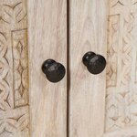 vidaXL Table de chevet Beige 50 x 33 x 60 cm bois de manguier massif