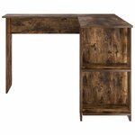 vidaXL Bureau d'angle avec rangement Chêne fumé 140 x 113.5 x 75 cm