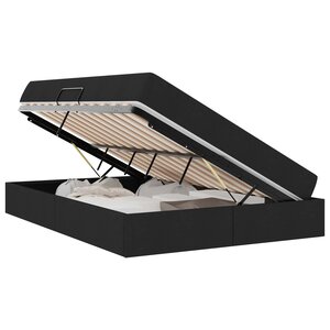 vidaXL Lit avec rangement et matelas Noir 140 x 190 cm Polyester
