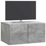 vidaXL Meuble TV mural Gris béton 59 5 x 41 x 30 cm Bois d'ingénierie