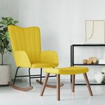 vidaXL Chaise à bascule avec repose-pied Jaune moutarde Velours