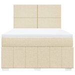 vidaXL Sommier à lattes de lit avec matelas Crème 140x190 cm Tissu