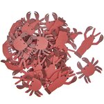 36 Confettis en bois - fruits de mer - rouge