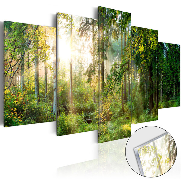 Tableau sur verre acrylique - green sanctuary [glass] l x h en cm 200x100
