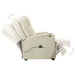 vidaXL Fauteuil Crème Similicuir
