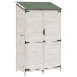 vidaXL Abri de jardin Blanc 106 5 x 56 x 176 cm Bois de Sapin Massif