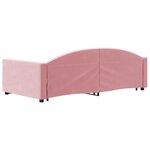 vidaXL Lit de jour avec gigogne et tiroirs rose 90x200 cm velours
