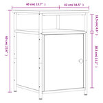vidaXL Table de chevet chêne fumé 40x42x60 cm bois d'ingénierie