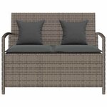 VidaXL Banc de rangement de jardin avec coussin gris résine tressée