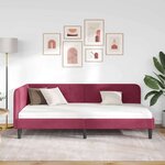 vidaXL Cadre de lit d'angle Bordeaux 90 x 200 cm Velours
