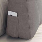 vidaXL Coussin de Dos Taupe 60 x 24 x 50 cm tissu