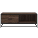 vidaXL Table basse chêne marron 90x57x35 cm bois d'ingénierie et métal