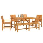 vidaXL Ensemble de salle à manger pour jardin 6 Pièces Marron