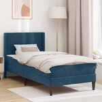 vidaXL Cadre de lit avec matelas Bleu 90 x 190 cm Velours