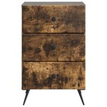 vidaXL Cabinet de chevet avec tiroir Chêne fumé 43 x 41 x 66 5 cm