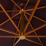 vidaXL Parasol de jardin suspendu et mât rouge bordeaux bois de sapin