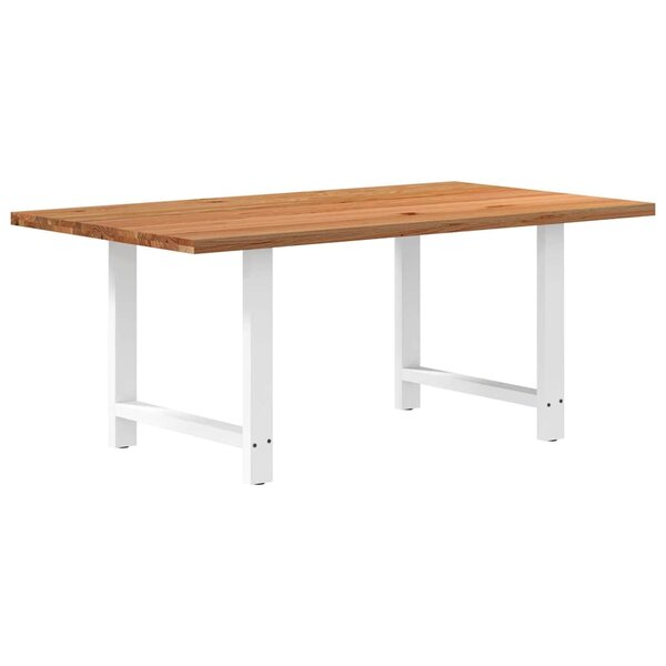vidaXL Table à manger marron clair bois de chêne massif rectangulaire