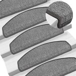 vidaXL Tapis d'escalier 10 pièces 65 x 24 x 4 cm Gris foncé Demi-rond Grand