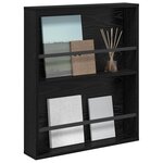 vidaXL Étagère à magazines avec étagère Chêne noir 60 x 12 x 70 cm