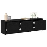 vidaXL Armoire TV avec LEDs avec tiroir Chêne noir 140 x 34 x 40 cm