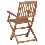 vidaXL Chaises pliantes 6 pièces avec coussins en bois d'acacia massif
