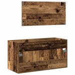 vidaXL Armoire de salle de bain et miroir vieux bois bois d'ingénierie