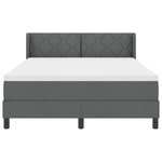 Lit à sommier tapissier vidaXL avec matelas gris foncé 160x200 cm tissu